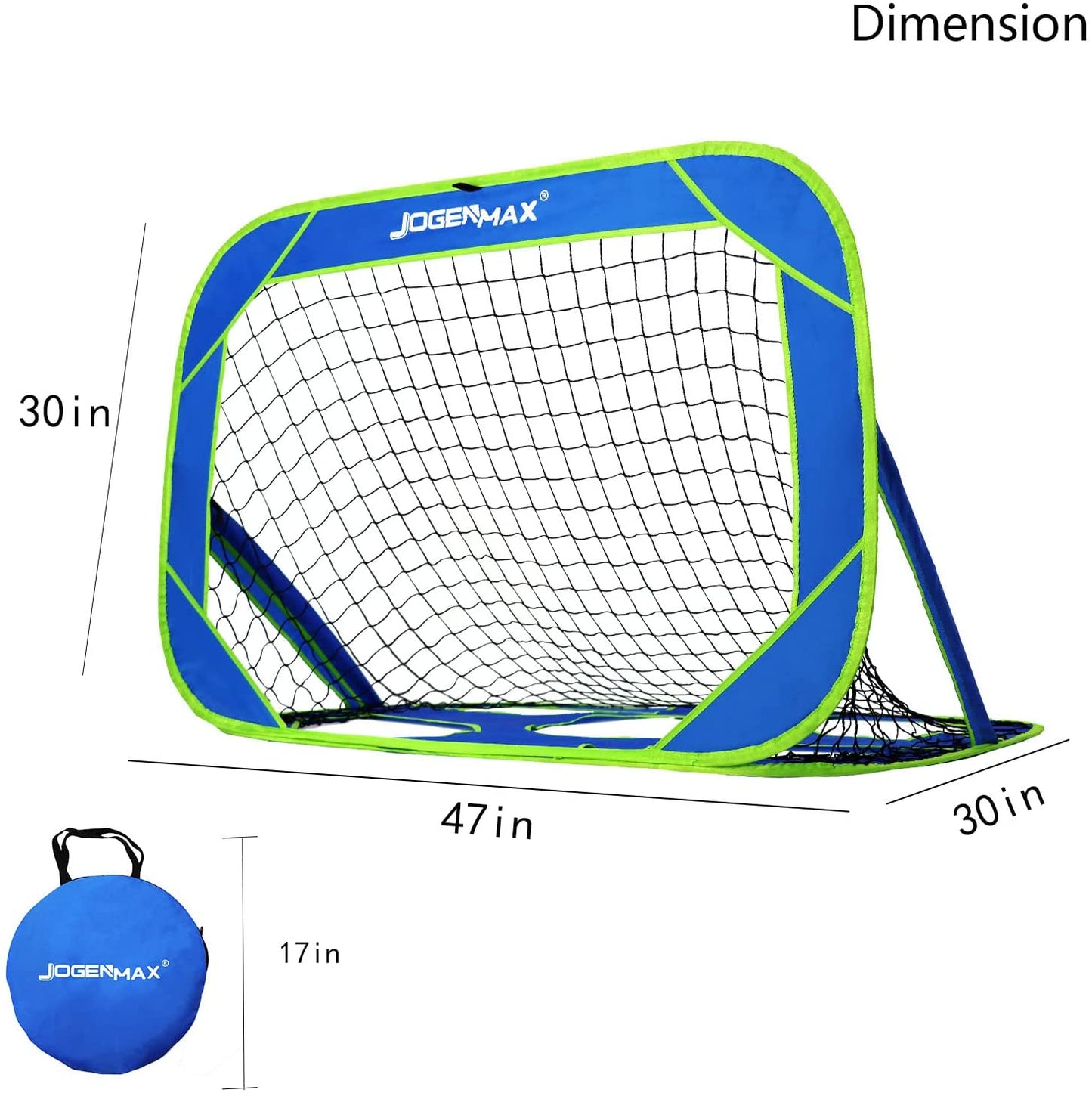 JOGENMAX Kids Soccer Goal- 2 in 1 Portable Pop Up Soccer Goals Nets for Backyard,Target Soccer net Shooting Training Equipment for Kids.