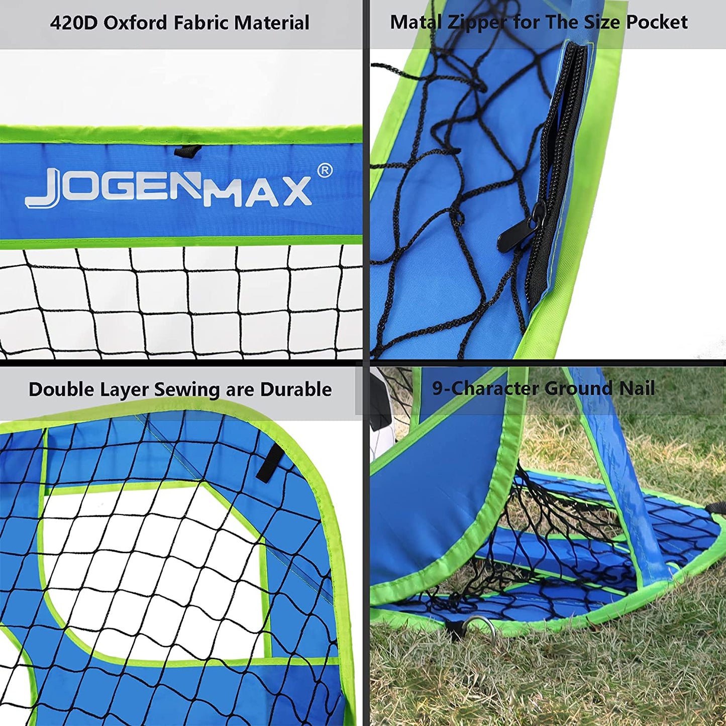 JOGENMAX Kids Soccer Goal- 2 in 1 Portable Pop Up Soccer Goals Nets for Backyard,Target Soccer net Shooting Training Equipment for Kids.